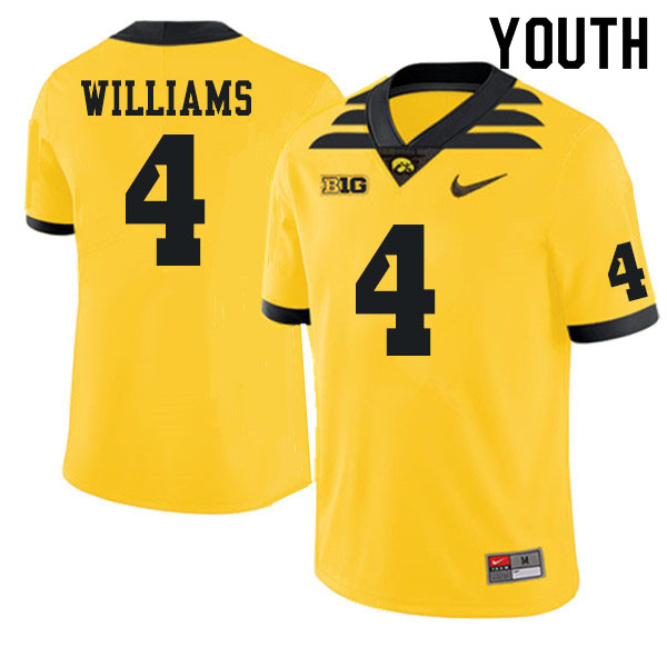 Youth #4 Leshon Williams Iowa Hawkeyes College Football Jerseys Sale-Gold